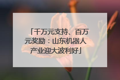 千万元支持、百万元奖励：山东机器人产业迎大波利好