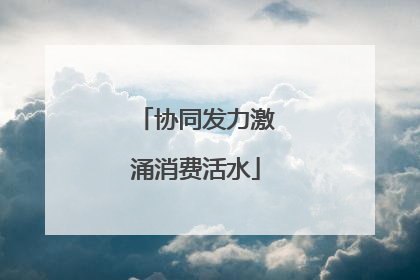 协同发力激涌消费活水