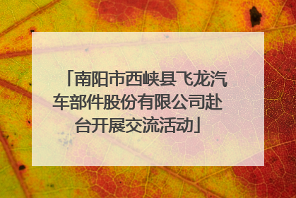 南阳市西峡县飞龙汽车部件股份有限公司赴台开展交流活动