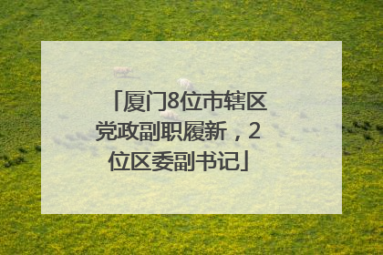 厦门8位市辖区党政副职履新，2位区委副书记