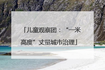 儿童观察团：“一米高度”丈量城市治理