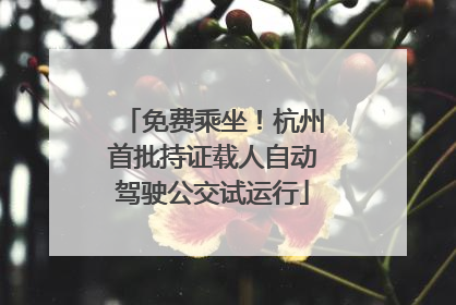 免费乘坐！杭州首批持证载人自动驾驶公交试运行