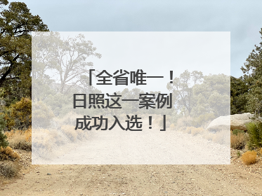 全省唯一！日照这一案例成功入选！