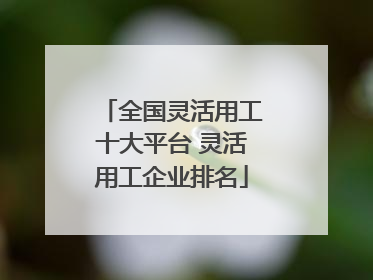 全国灵活用工十大平台 灵活用工企业排名