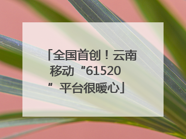 全国首创！云南移动“61520”平台很暖心