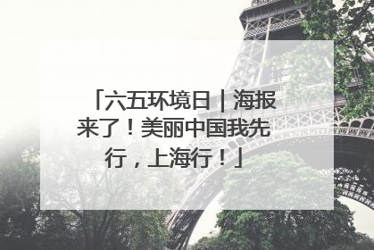 六五环境日｜海报来了！美丽中国我先行，上海行！