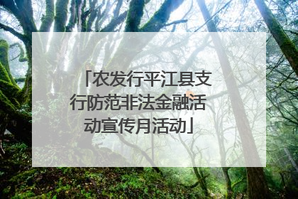 农发行平江县支行防范非法金融活动宣传月活动