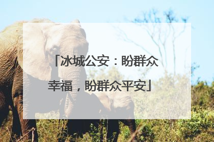 冰城公安：盼群众幸福，盼群众平安