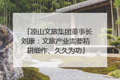 凉山文旅集团董事长刘康：文旅产业需要精耕细作、久久为功