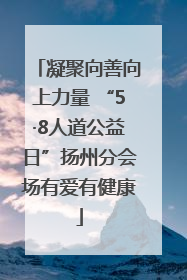 凝聚向善向上力量 “5·8人道公益日”扬州分会场有爱有健康