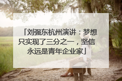 刘强东杭州演讲：梦想只实现了三分之一，坚信永远是青年企业家