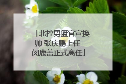 北控男篮官宣换帅 张庆鹏上任 闵鹿蕾正式离任