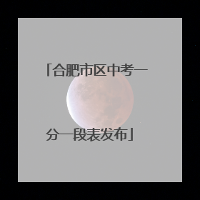 合肥市区中考一分一段表发布