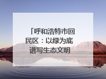 呼和浩特市回民区：以绿为底 谱写生态文明建设新篇章