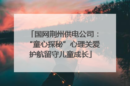 国网荆州供电公司：“童心探秘”心理关爱护航留守儿童成长