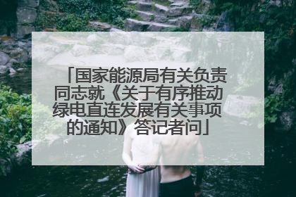 国家能源局有关负责同志就《关于有序推动绿电直连发展有关事项的通知》答记者问