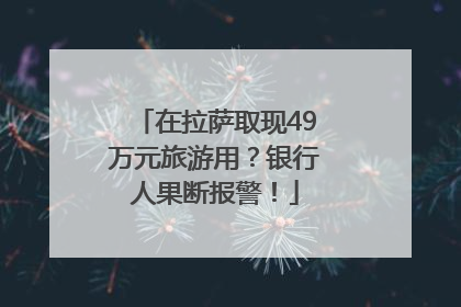 在拉萨取现49万元旅游用？银行人果断报警！