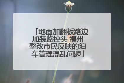 地面加翻板路边加装监控头 福州整改市民反映的泊车管理混乱问题