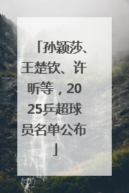 孙颖莎、王楚钦、许昕等，2025乒超球员名单公布