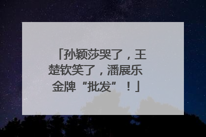 孙颖莎哭了，王楚钦笑了，潘展乐金牌“批发”！