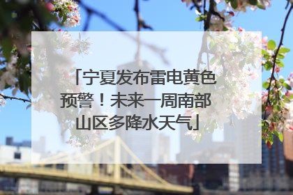 宁夏发布雷电黄色预警！未来一周南部山区多降水天气