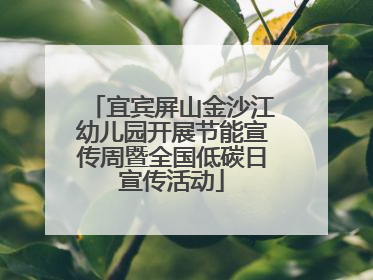 宜宾屏山金沙江幼儿园开展节能宣传周暨全国低碳日宣传活动