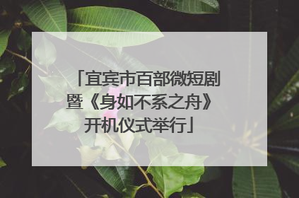 宜宾市百部微短剧暨《身如不系之舟》开机仪式举行