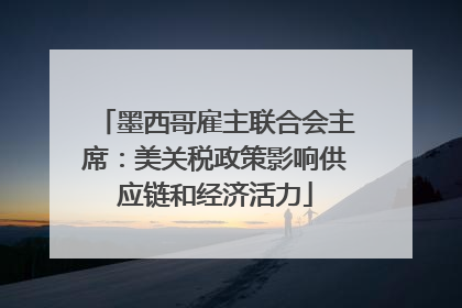墨西哥雇主联合会主席：美关税政策影响供应链和经济活力