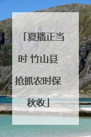 夏播正当时 竹山县抢抓农时保秋收