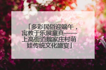 多彩民俗迎端午，寓教于乐展童真——上高街道魏家庄村萌娃传统文化盛宴