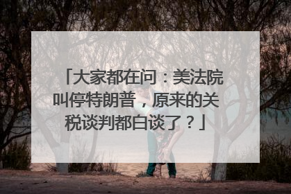 大家都在问：美法院叫停特朗普，原来的关税谈判都白谈了？