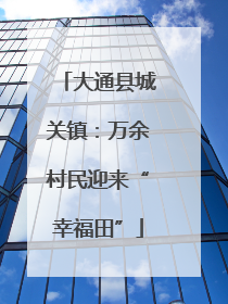 大通县城关镇：万余村民迎来“幸福田”