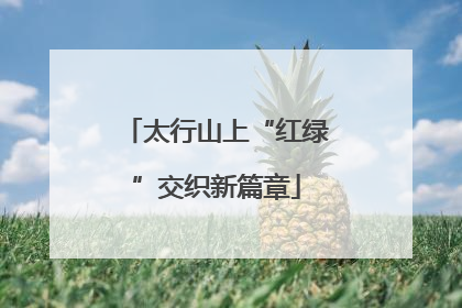 太行山上“红绿”交织新篇章