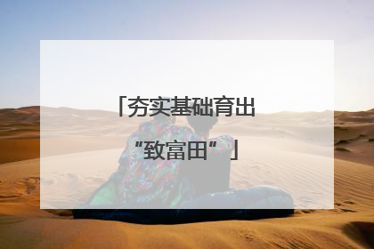 夯实基础育出“致富田”