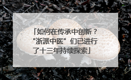 如何在传承中创新？“浙派中医”们已进行了十三年持续探索