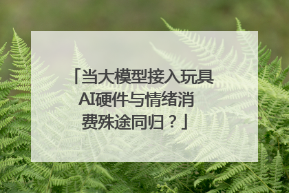 当大模型接入玩具 AI硬件与情绪消费殊途同归？