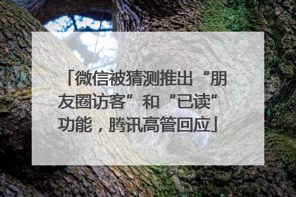 微信被猜测推出“朋友圈访客”和“已读”功能，腾讯高管回应