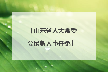 山东省人大常委会最新人事任免