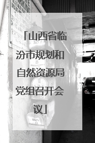 山西省临汾市规划和自然资源局党组召开会议