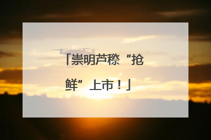 崇明芦穄“抢鲜”上市！