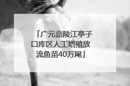 广元嘉陵江亭子口库区人工增殖放流鱼苗40万尾