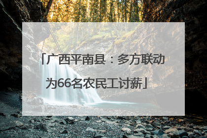 广西平南县：多方联动为66名农民工讨薪