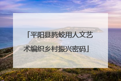 平阳县腾蛟用人文艺术编织乡村振兴密码