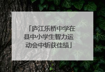庐江乐桥中学在县中小学生智力运动会中斩获佳绩