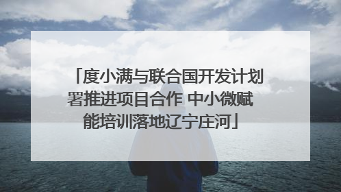度小满与联合国开发计划署推进项目合作 中小微赋能培训落地辽宁庄河