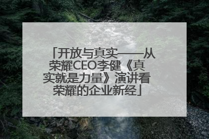开放与真实——从荣耀CEO李健《真实就是力量》演讲看荣耀的企业新经