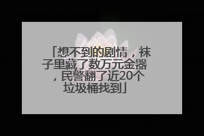 想不到的剧情，袜子里藏了数万元金器，民警翻了近20个垃圾桶找到