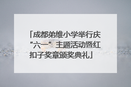 成都弟维小学举行庆“六一”主题活动暨红扣子奖章颁奖典礼
