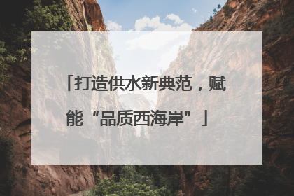 打造供水新典范，赋能“品质西海岸”