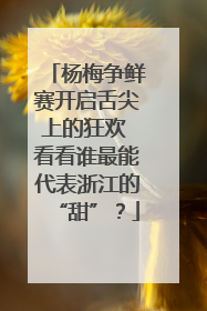 杨梅争鲜赛开启舌尖上的狂欢 看看谁最能代表浙江的“甜”？